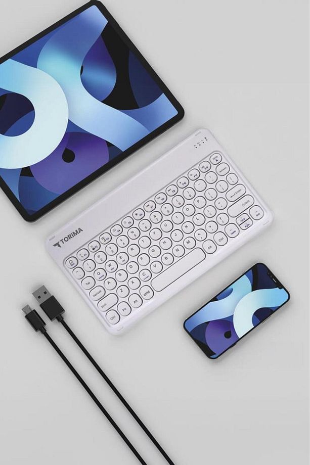 TMK-08 Beyaz Kablosuz Bluetooth Klavye Mouse Seti - 3