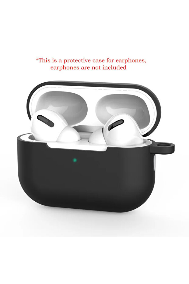جراب حماية سيليكون جديد بلون سادة لسماعات AirPods Pro أسود غامض، سماعة بلوتوث ناعمة
