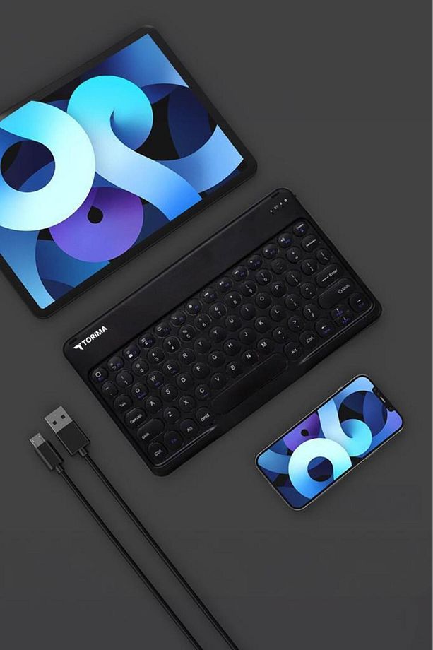 TMK-08 Siyah Kablosuz Bluetooth Klavye Mouse Seti - 3
