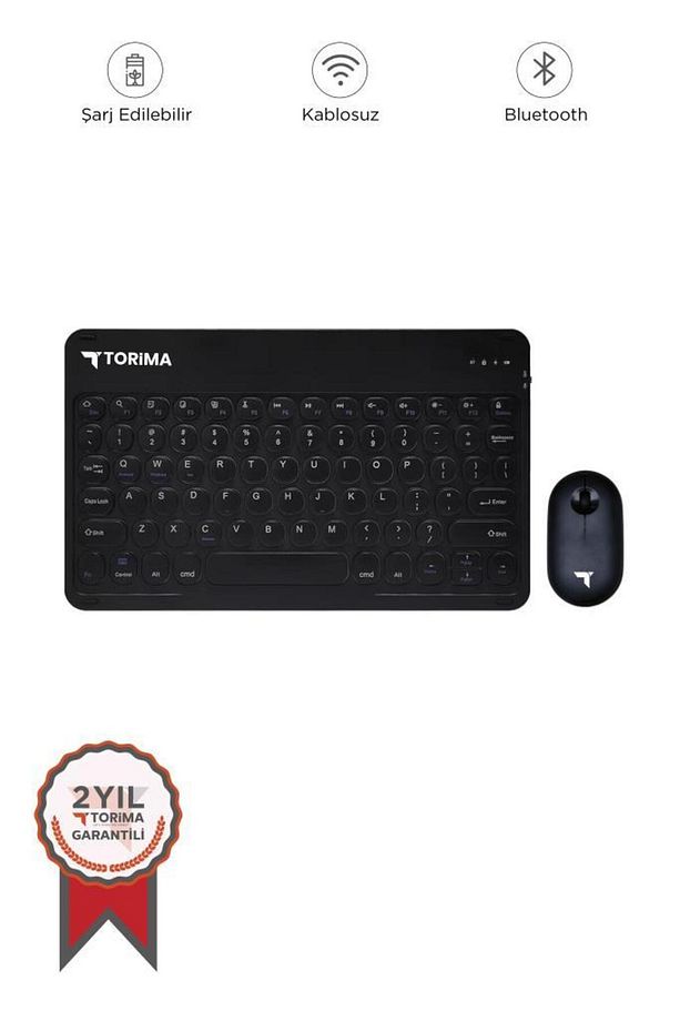 TMK-08 Siyah Kablosuz Bluetooth Klavye Mouse Seti - 1