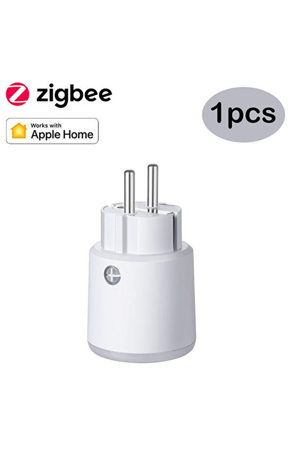 قطعة واحدة بيضاء من Homekit Smart Tuya Zigbee Power Plug 16A EU Outlet 3680W Meter جهاز تحكم عن بعد يعمل مع