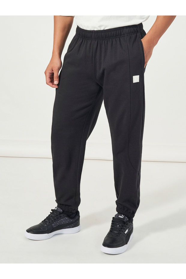 Relaxed Fit Joggers with Silicon Badge Detail