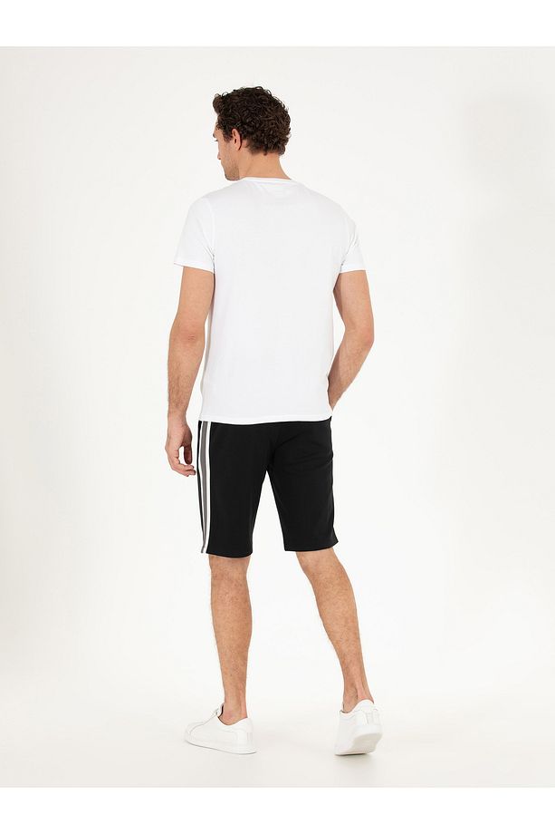 Siyah Slim Fit Örme Şort 50265677-VR046 - 5