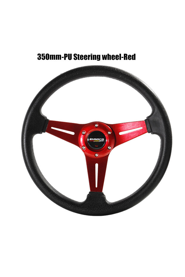 Red 350mm/14Inch Sport Steering Wheel Aluminium+PU Drift Simulation Racing Game Steering Wheel Unive