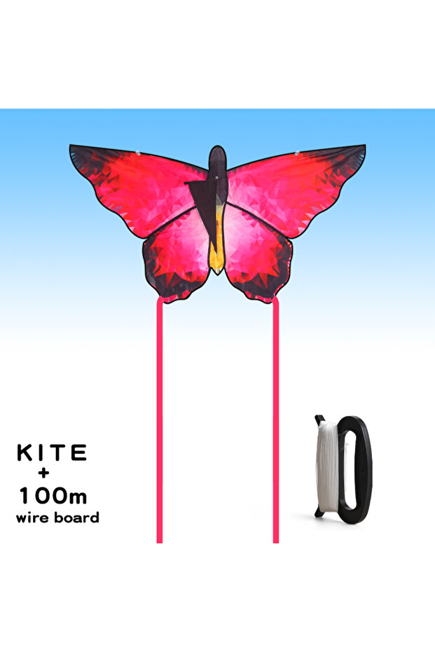 red Butterfly YongJian Beautiful butterfly kites Red Crystal Butterfly kites With 100m kite string C - 1