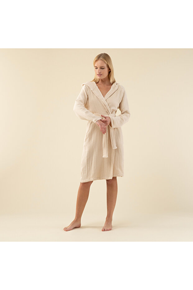 Armin Unisex Bornoz Bej - 2