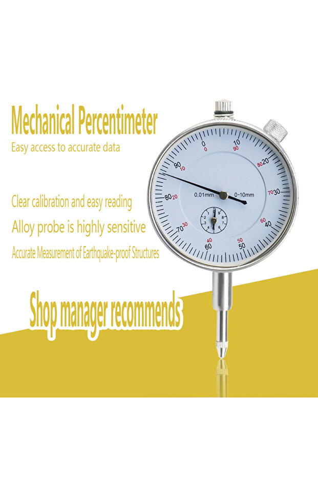 Precision 0.01mm Dial Indicator Gauge 0-10mm Meter Precise 0.01mm Resolution Indicator Gauge Mesu... - 6