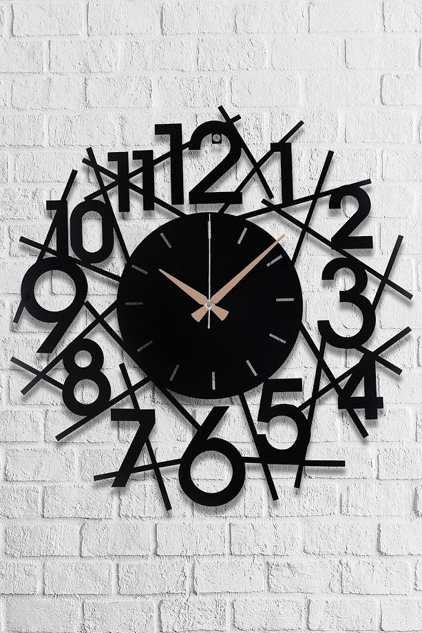 Duvar Saati 50cm Sessiz Mekanizma Siyah Metal Kasa Modern Tasarım - Lineal 50 Mds-50 - 1