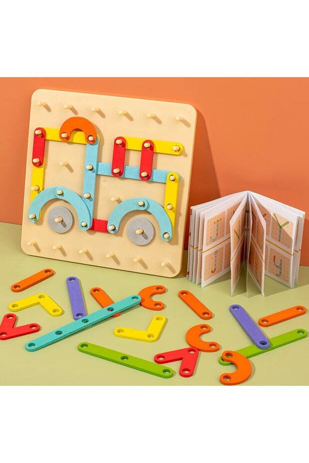 1 Set Montessori Variable Shape Matching Column Creative Building Blocks Early Education Toy - 3
