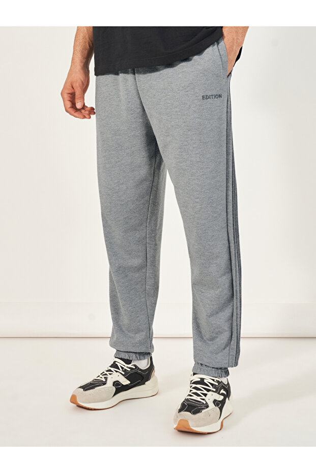 Side Pintucks Oversized Joggers with Embroidered Detail