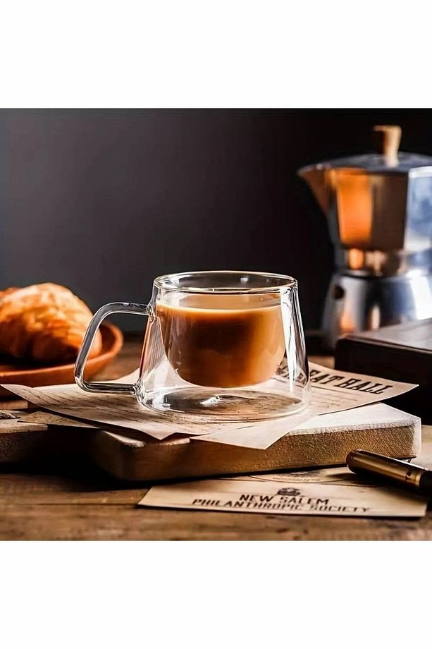 Goya 2 Adet Çift Yalıtımlı Sıcaklığı Koruma Özellikli Çift Cidarlı Kahve Espresso Bardak Kupa - 6
