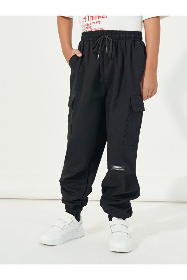 Relaxed Fit Cargo Pants with Drawstring