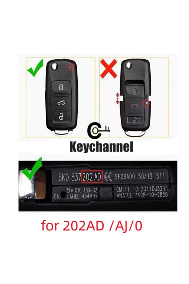 for SEAT 3 Button Car Key Shell Modified Flip Folding Key Case Golf 8 Style Casing for Golf Tiguan P - 2