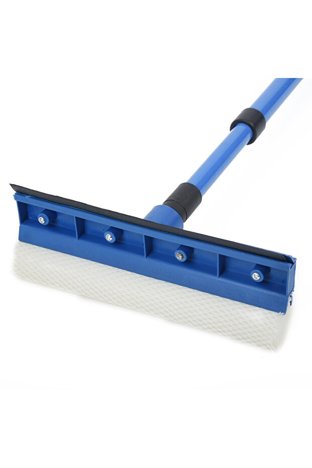 2 In 1 Telescopic Window Glass Cleaner Wiper Long Handle Sponge Brush Window Mop Squeegee Wiper C... - 4