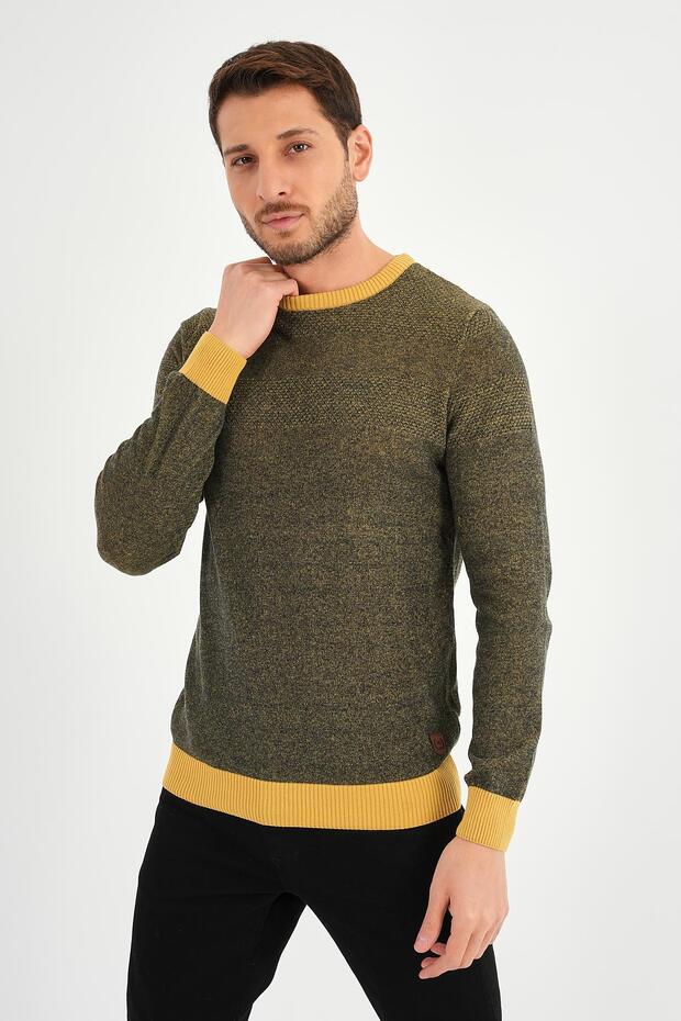 سترة منقوشة برقبة دائرية (E20-5122) - 8