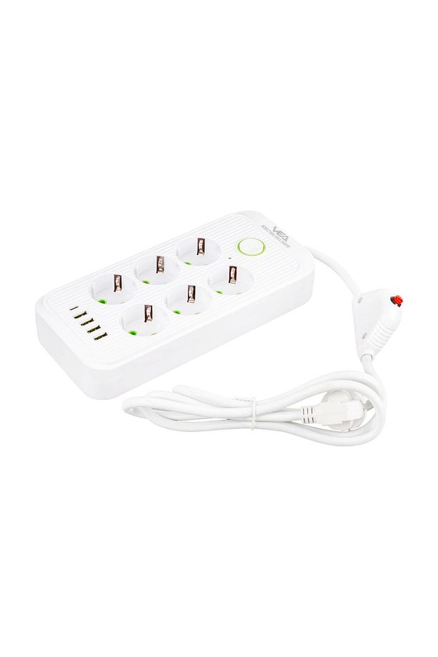 Çocuk Korumalı Beyaz 6 Lı 1.5 Metre Kablolu 4 USB + TYPE-C Çıkışlı Gurup Piriz AXE22-L53X - 1