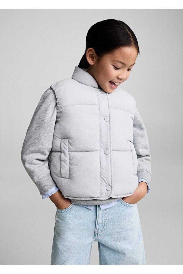 Düğmeli Kapitone Yelek - 1