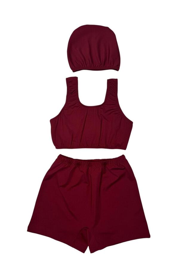 Şortlu Kız Çocuk Takım Mayo - 1