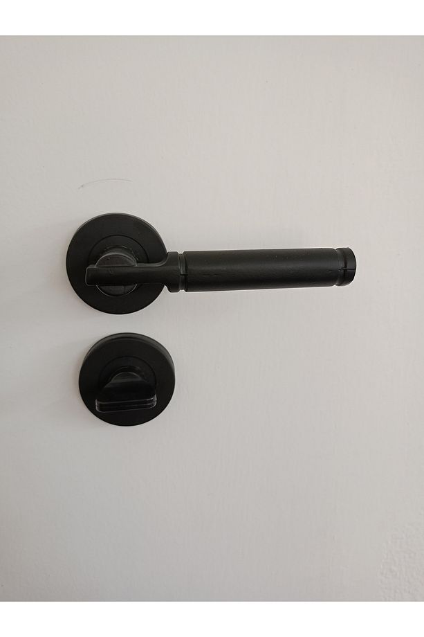 Kapı Kolu Domino Siyah Yuvarlak Rozetli Wc-Banyo - 4