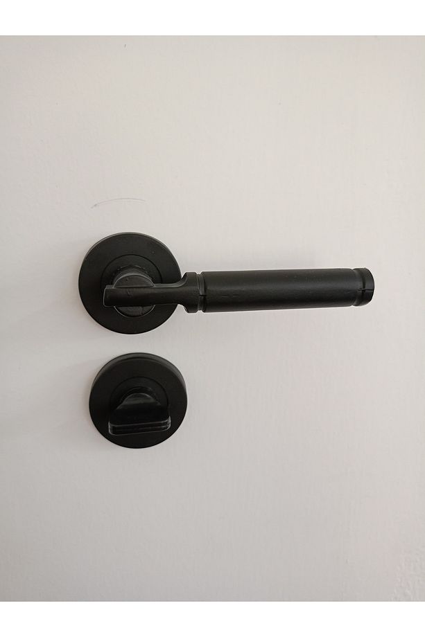 Kapı Kolu Domino Siyah Yuvarlak Rozetli Wc-Banyo - 2