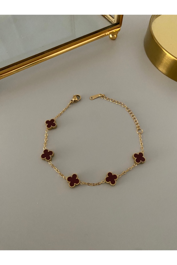 Çelik Mini Yonca Bileklik - 1