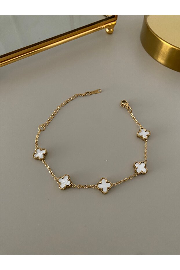 Çelik Mini Yonca Bileklik - 1