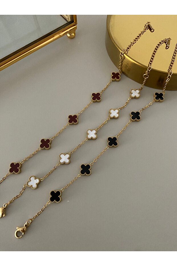 Çelik Mini Yonca Bileklik - 2