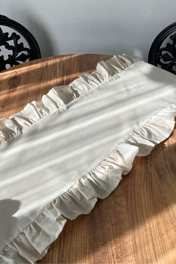 Fırfırlı Keten Runner 40x110 - 3