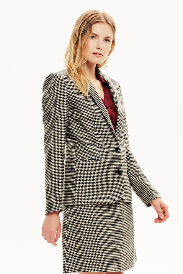 Classic Houndstooth Jacket - 1