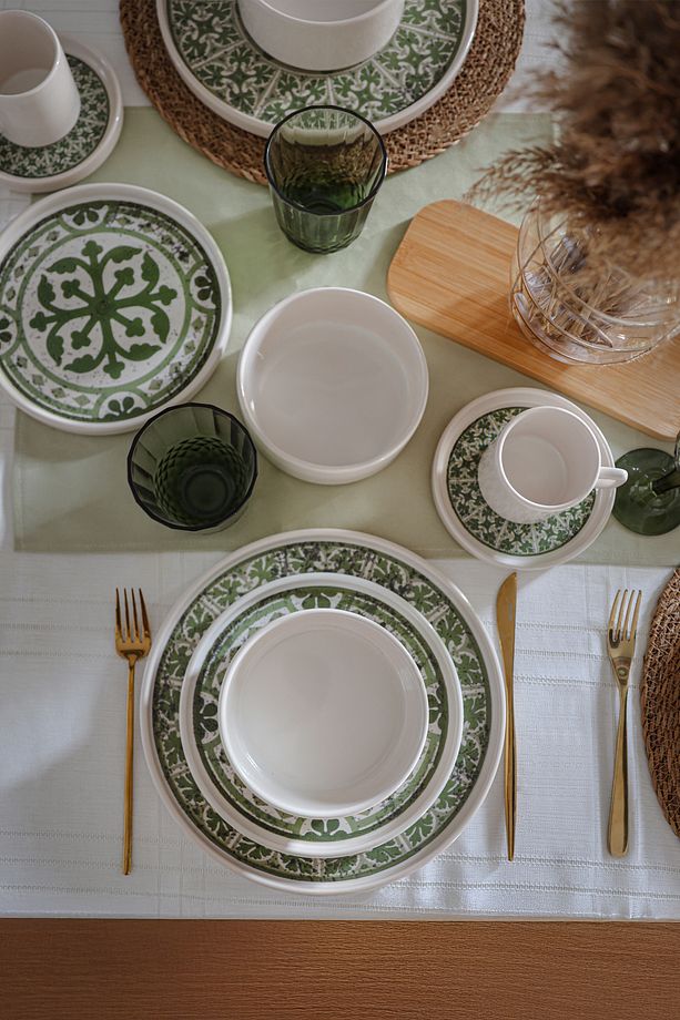 Timeless Green Stackable Yemek / Kahvaltı Takımı 20 Parça 4 Kişilik 21974-75 - 1