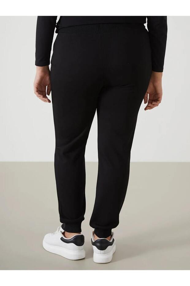 LCW Vision Siyah Beli Lastikli Kadın Kalın Jogger Eşofman Altı - 8