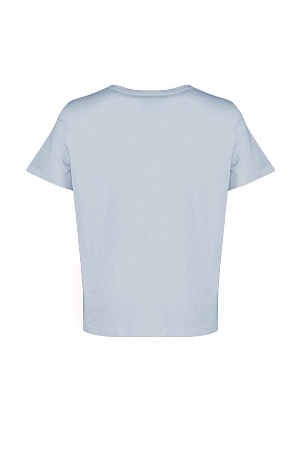 Mavi Regular Fit Basic Bisiklet Yaka %100 Pamuk Örme Büyük Beden T-Shirt TBBSS22TS0733 - 4