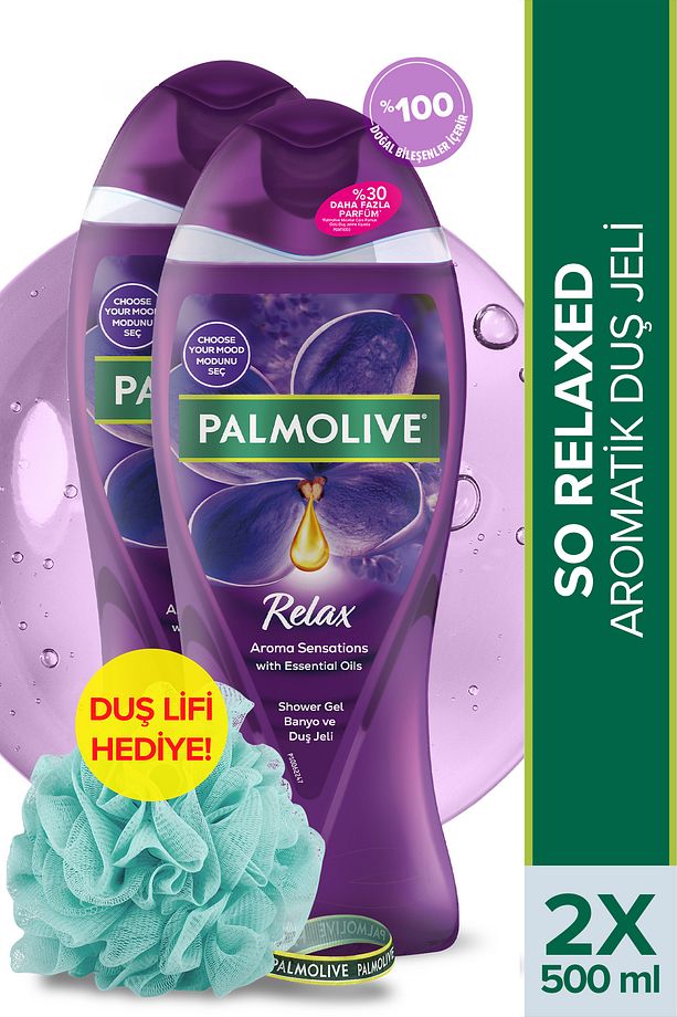 Aroma Sensations So Relaxed Aromatik Banyo ve Duş Jeli 500 ml x 2 Adet + Duş Lifi Hediye - 1
