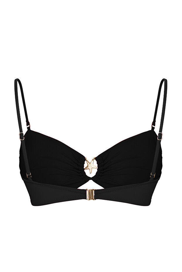 Siyah Straplez Premium Aksesuarlı Mix&Match Bikini Üstü TBBSS25CT00003 - 7