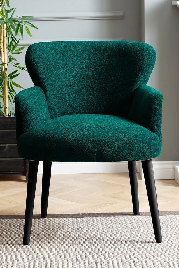 Yeşil Siyah Ayak Teddy Berjer , Salon, Balkon, Ofis, Bekleme, Güzellik Merkezi, çay seti - 3