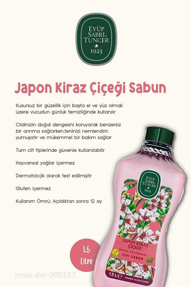 Japon Kiraz Çiçeği Sıvı Sabun 1500ml, Köpük Sabun 500ml, Losyon 280ml ve Rosie Pamuk - 4