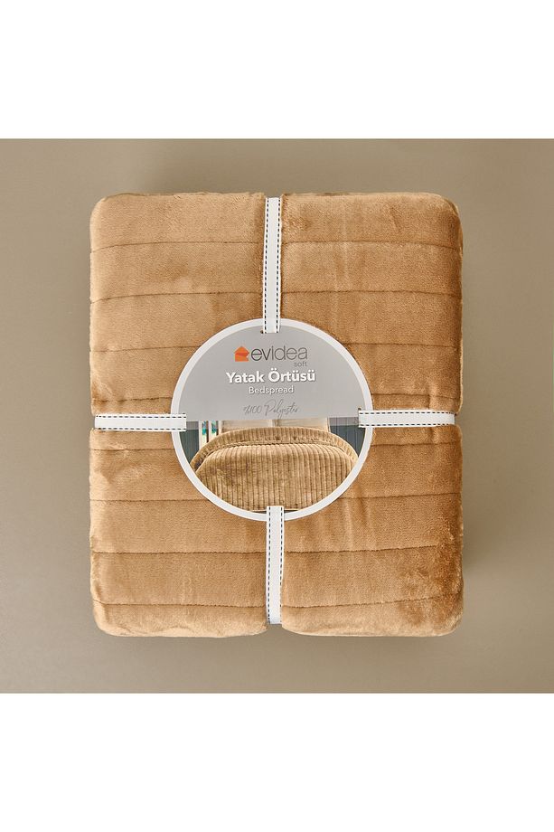 Soft Magro Çift Kişilik Yatak Örtüsü - Bej - 200x230 cm - 4