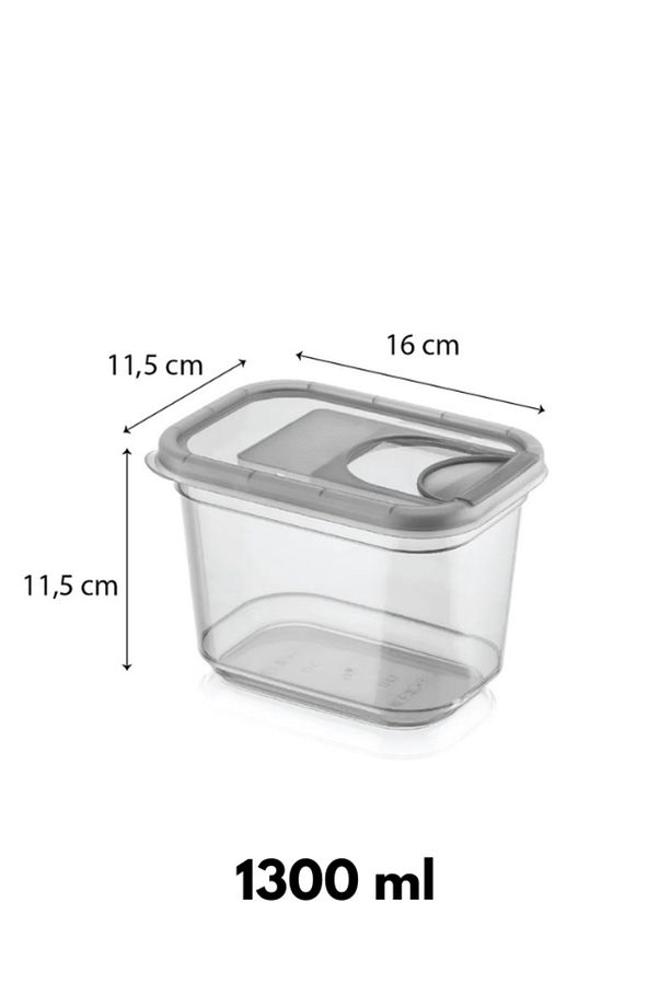 3’lü Sürgülü Kapaklı Saklama Kabı Seti – Antrasit Renk (3200 ML, 2000 ML, 1300 ML) - 8