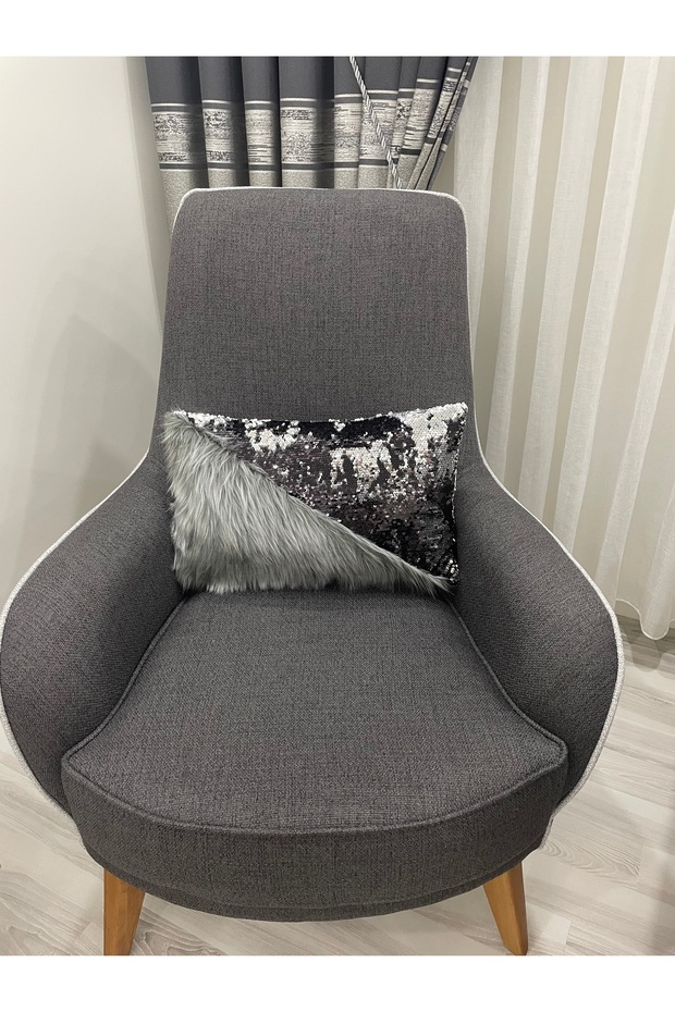 غطاء وسادة مثلث مستطيل من القطيفة مزين بالترتر - 5