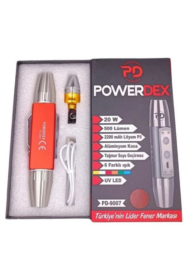 Pd-9007 20 Watt 500 Lümen Ultraviyole Led Şarjlı El Feneri - 2