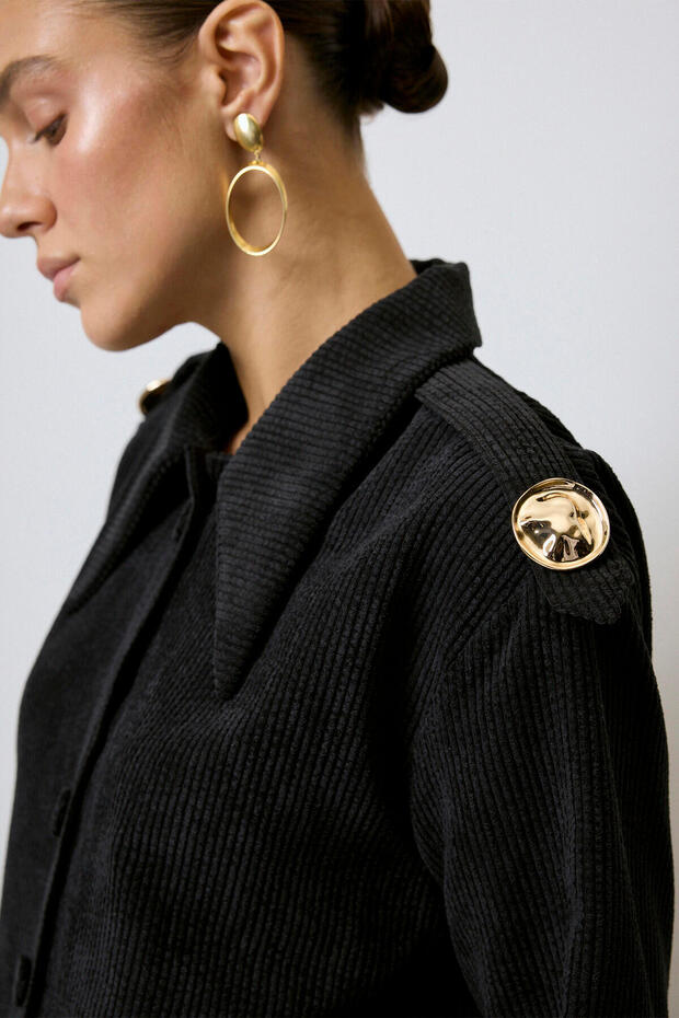 APOLETTA RÉSZLETES CSÍKOS VELVET ING - 5