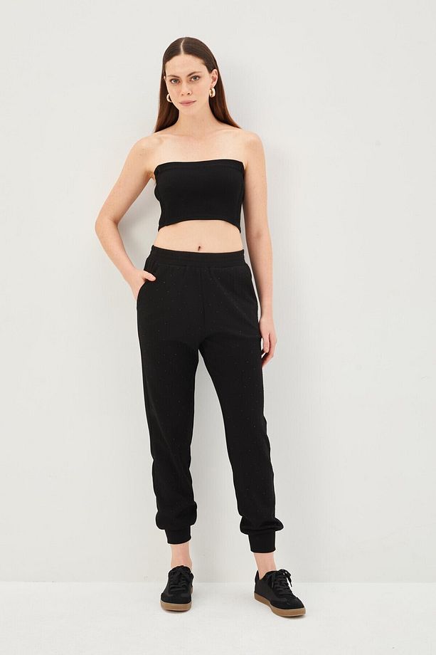 Taşlı Jogger Regular Örme Pantolon - 5