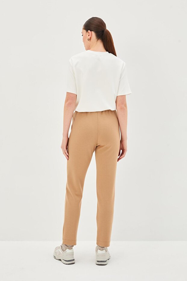 Beli Lastikli Bilek Boy Regular Örme Pantolon - 5