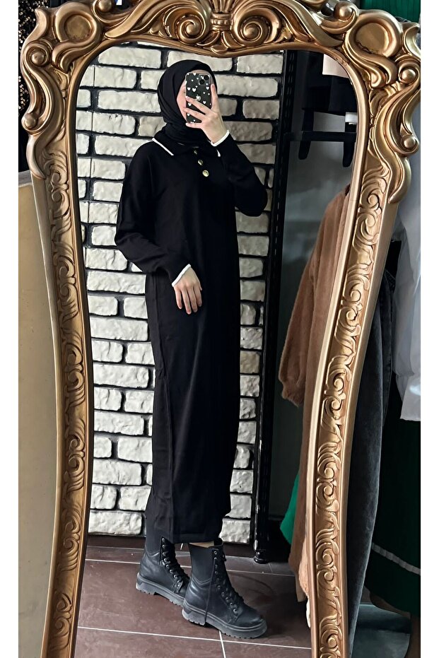 Polo yaka triko elbise - 2