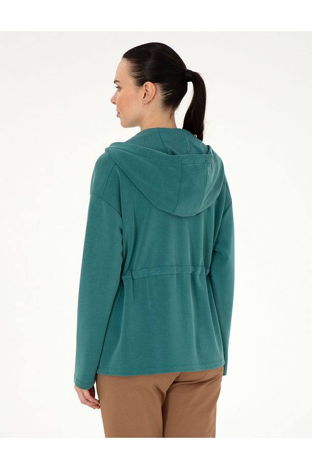 Koyu Yeşil Oversize Modal Kumaş Örme Hırka 50291218-VR079 - 5