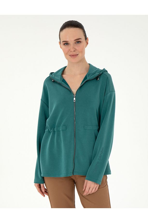 Koyu Yeşil Oversize Modal Kumaş Örme Hırka 50291218-VR079 - 1