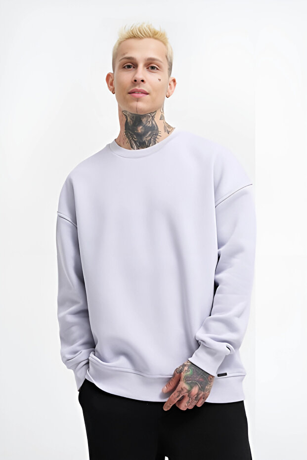 Men's Crew Neck Basic Model Sweatshirt - 3