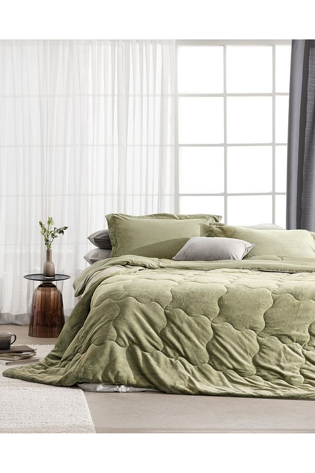 Kaira Çift Kişilik Comforter Set - Haki - 1