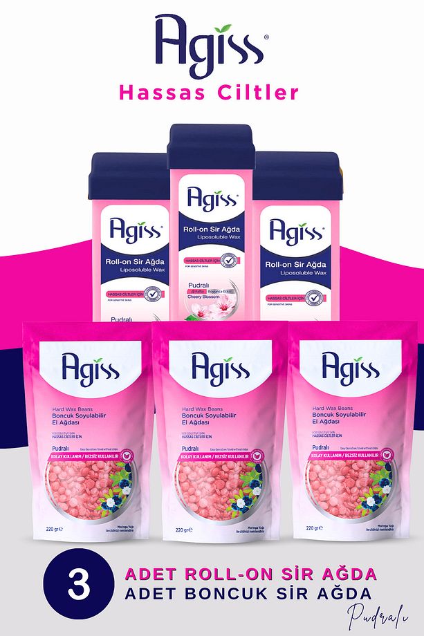 Hassas Ciltler İçin Roll-On Ağda ve Boncuk Ağda Seti-3’lü Pudralı Roll-On + 3’lü Pudralı Boncuk Ağda - 1