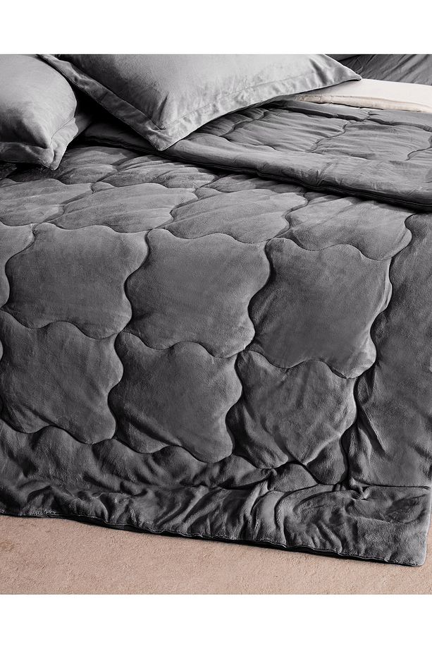 Kaira Çift Kişilik Comforter Set - Antrasit - 6